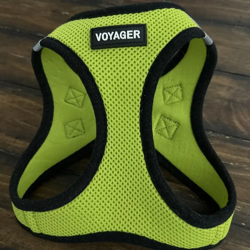 Voyager Dog Harness Padded Vest Medium Reflective No Pull Step-in Mesh Green